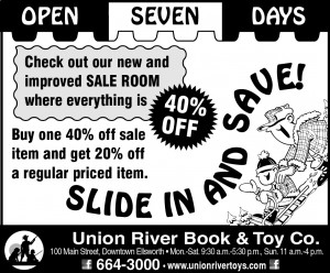 Union River Book & Toy Jan. 17